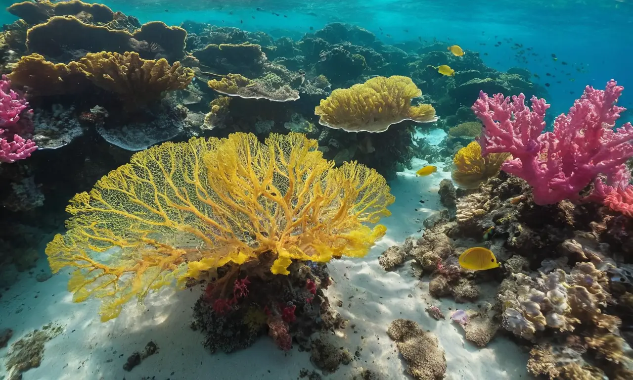 Corales vibrantes crean un ecosistema submarino dinámico