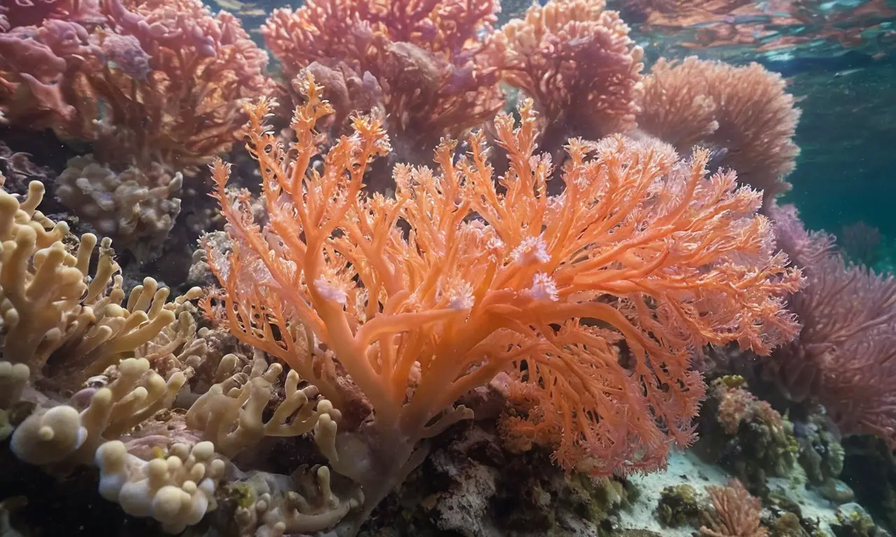 Coral vibrante y vida marina en armonía