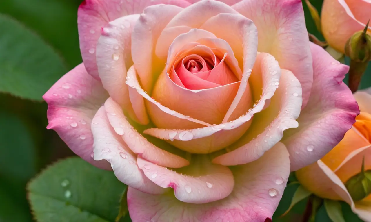 Rosa delicada iluminada con luz natural
