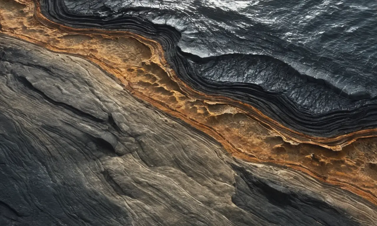 Formación de crustas oceánicas con texturas variadas