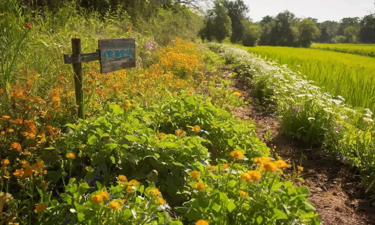 Paisaje agrícola vibrante con peligros ocultos
