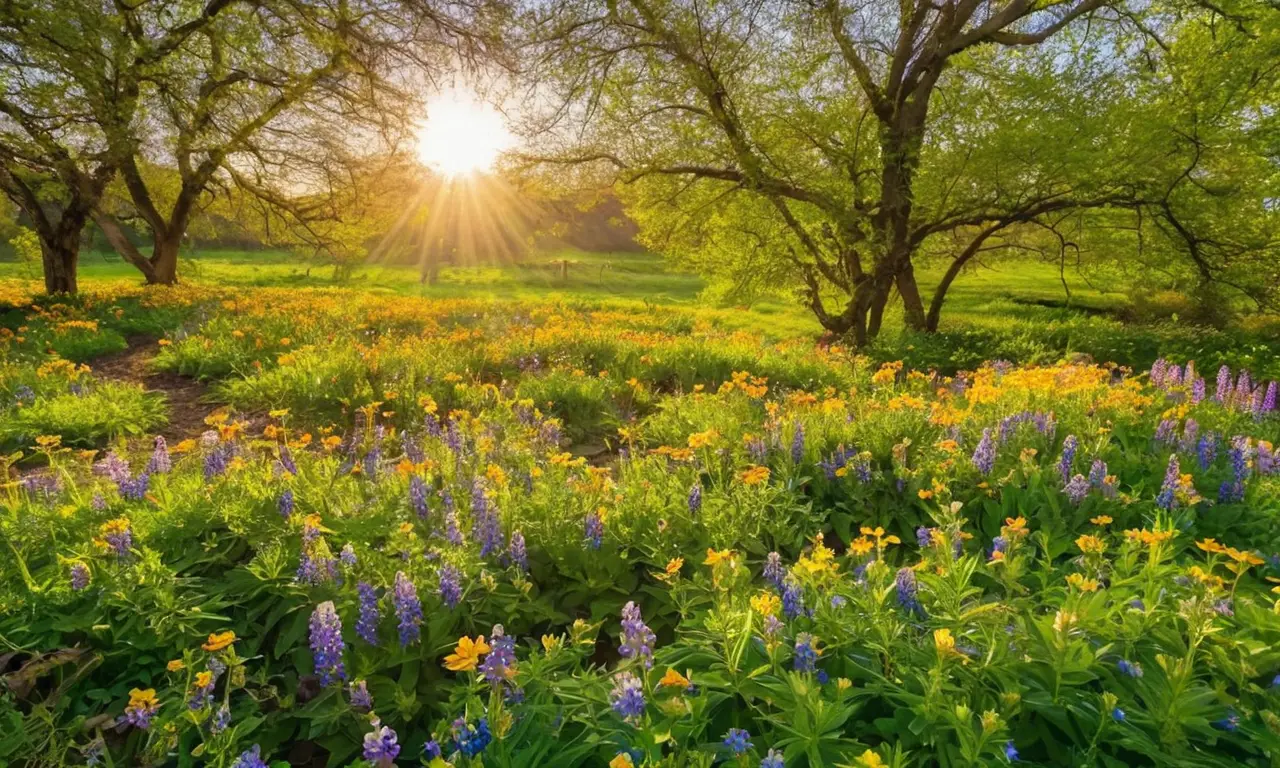 Un idílico paisaje primaveral lleno de vida