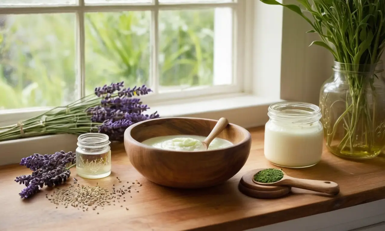 Encimera de madera con aromaterapia natural