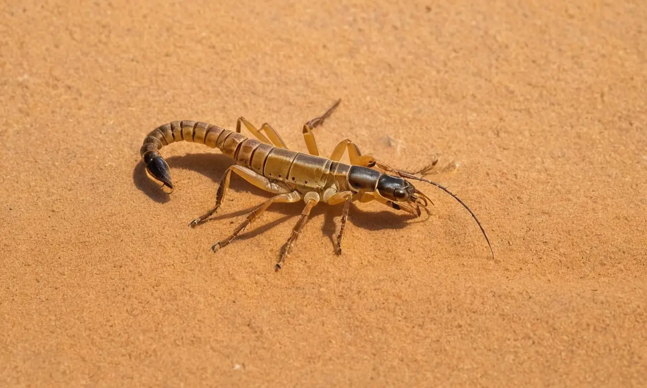 Escena de desierto con escorpiones y luz