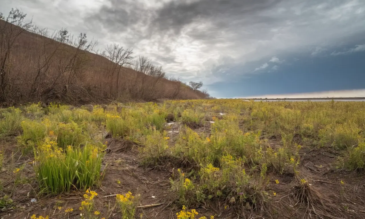 Paisaje degradado por deforestación y contaminación