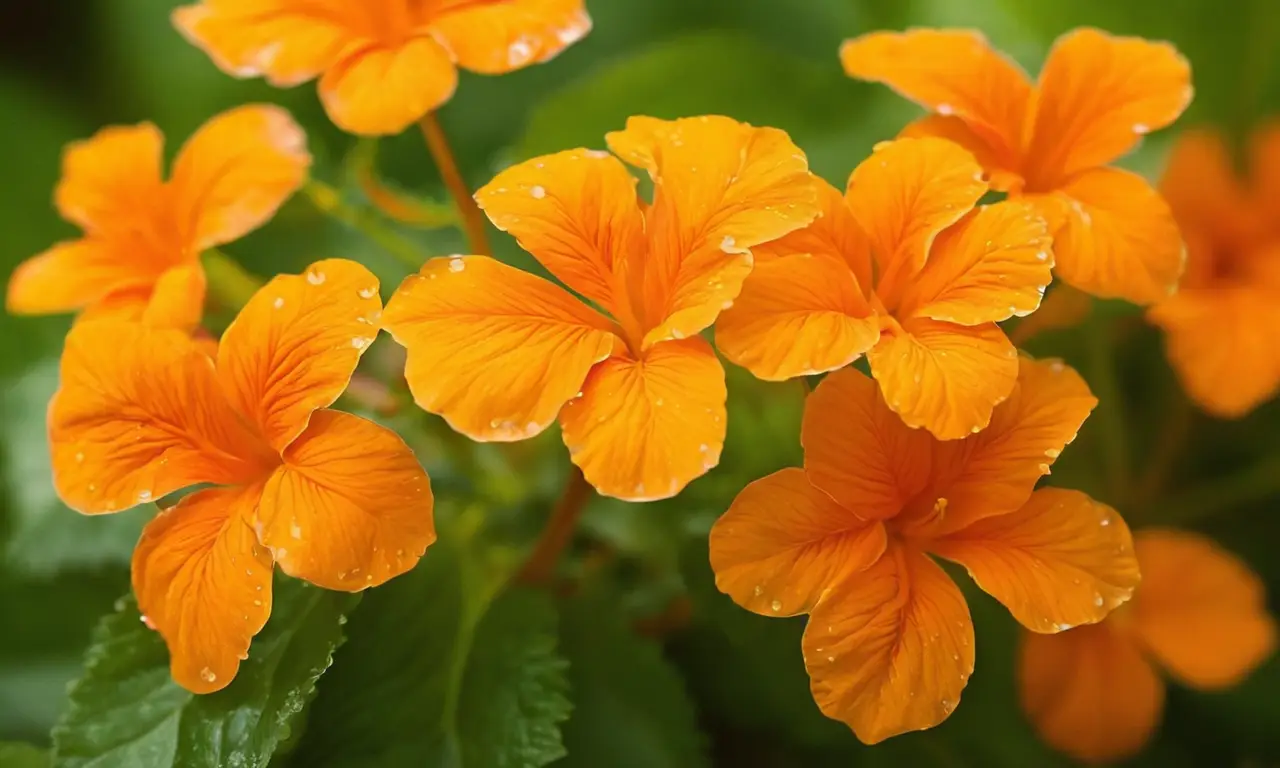 Flores naranjas brillantes en un entorno natural