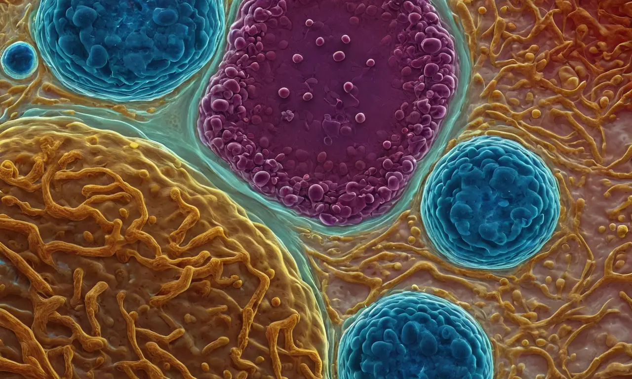Estructura celular procarionte vibrante y detallada