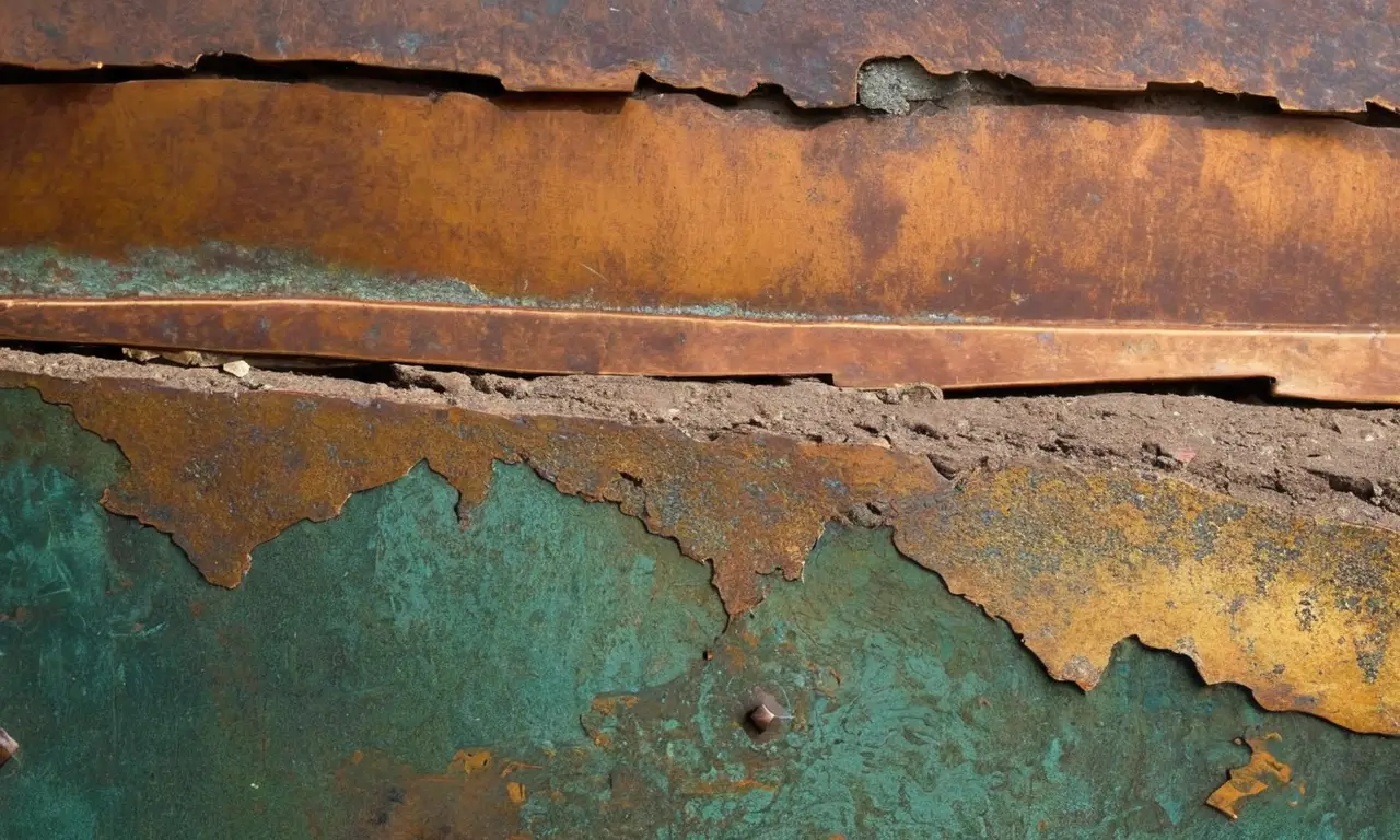Cobre envejecido y dorado con texturas intrigantes