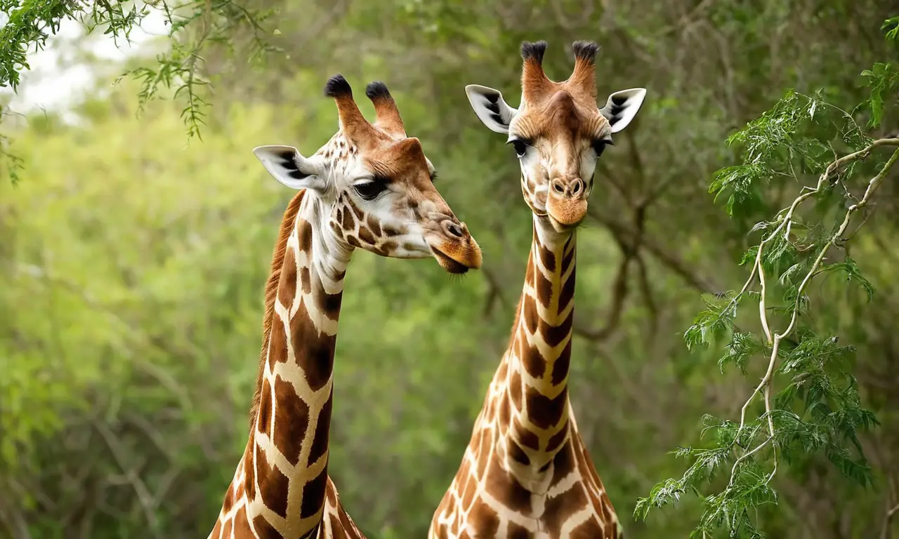 Giraffe y corazón contrastan vida y belleza