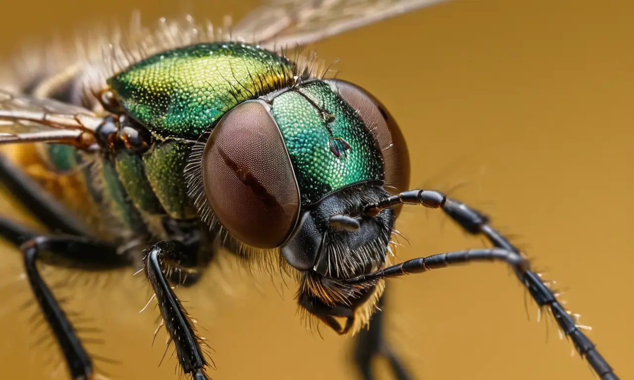 Ojos de insecto brillantes y complejos