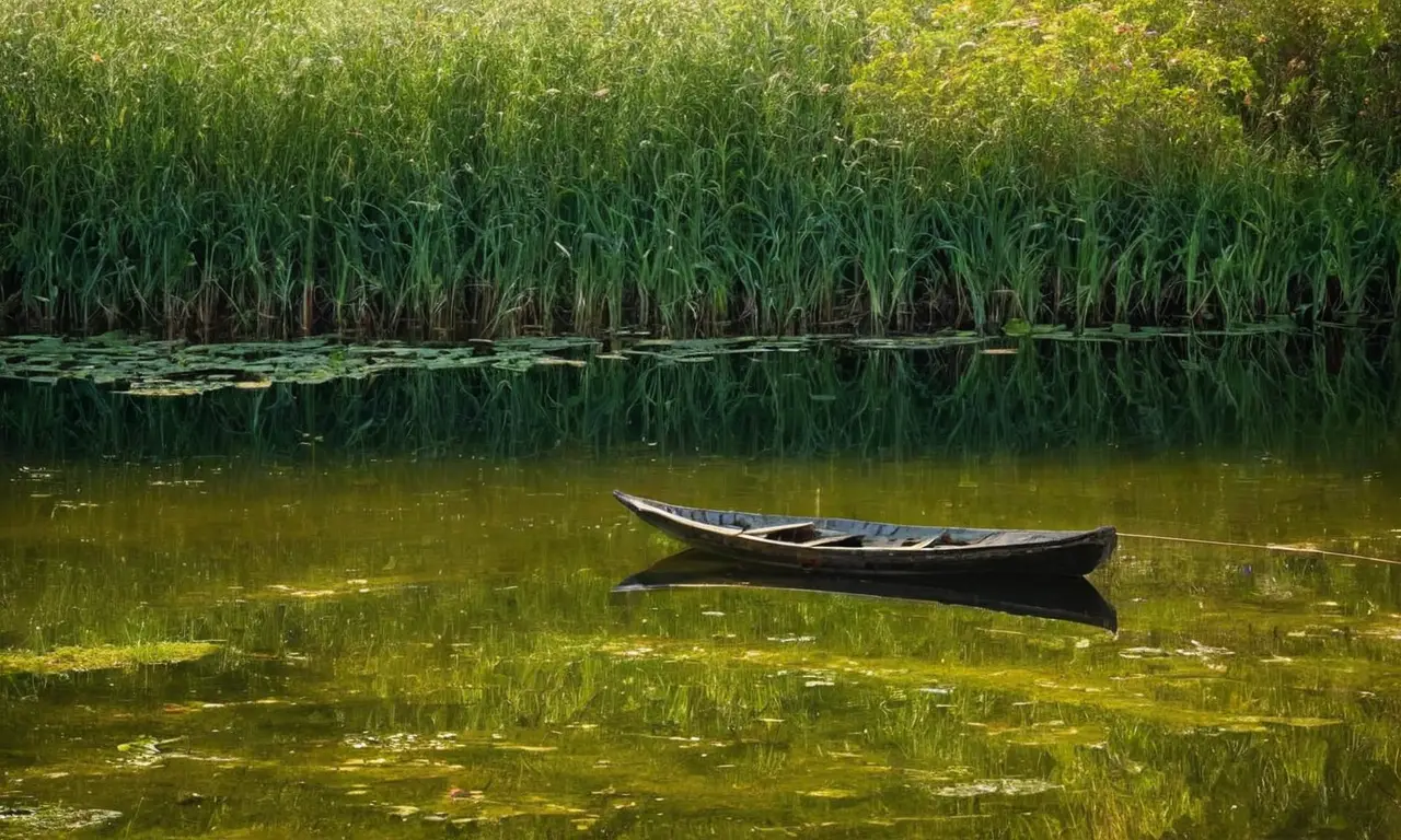 Lago sereno rodeado de naturaleza vibrante