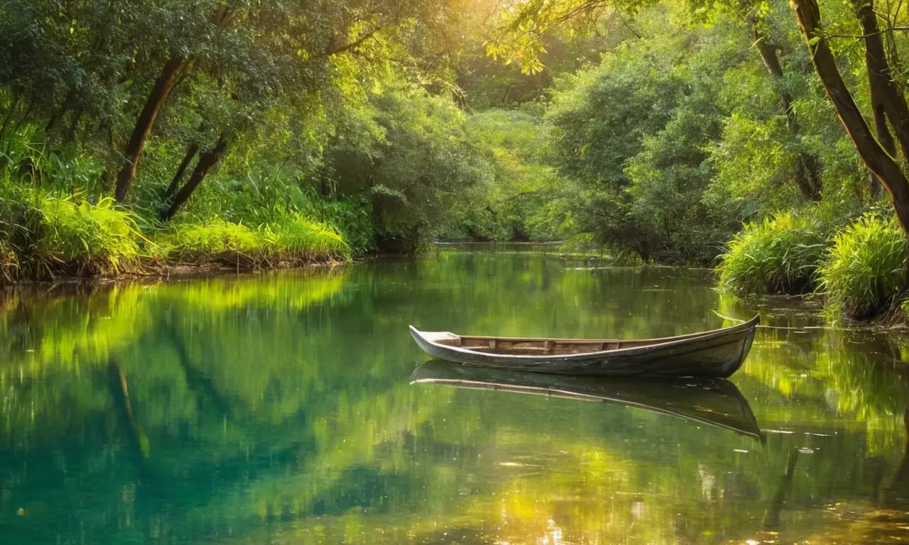 Un río sereno rodeado de naturaleza exuberante