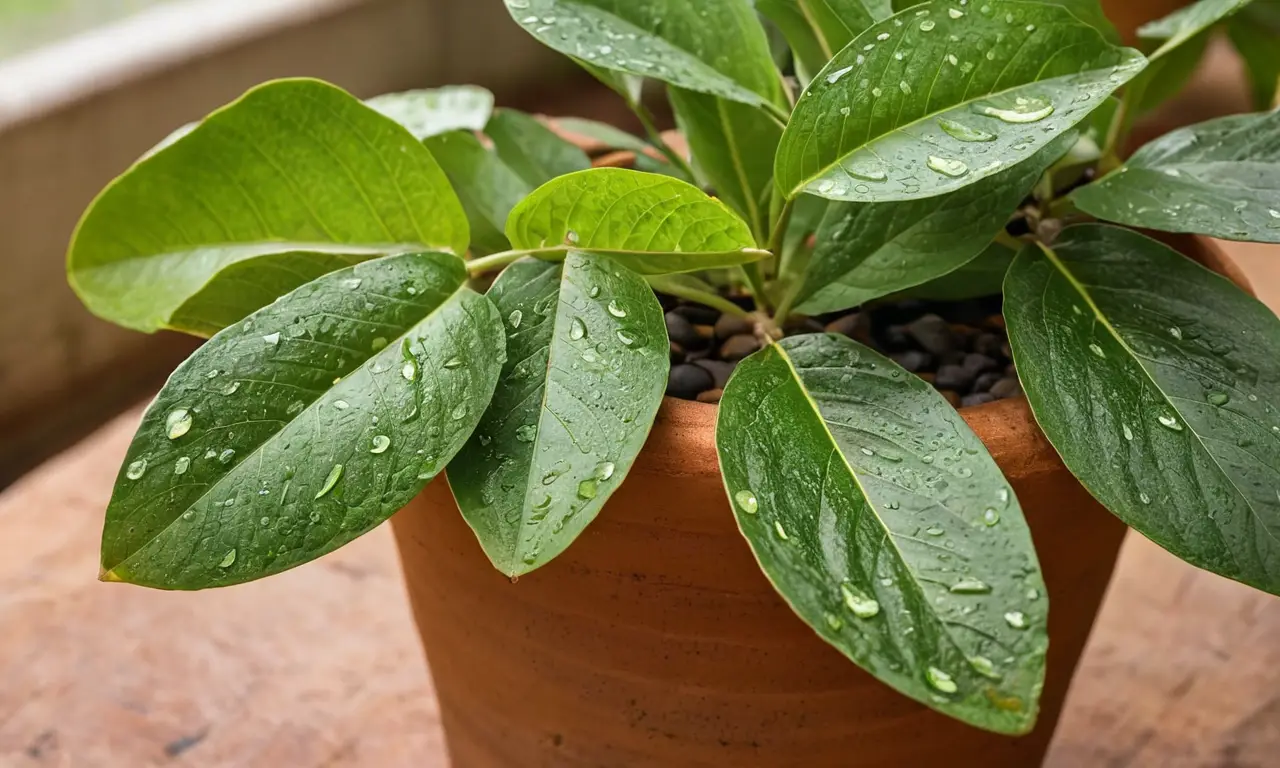 Planta de aguacate vibrante en maceta terracota