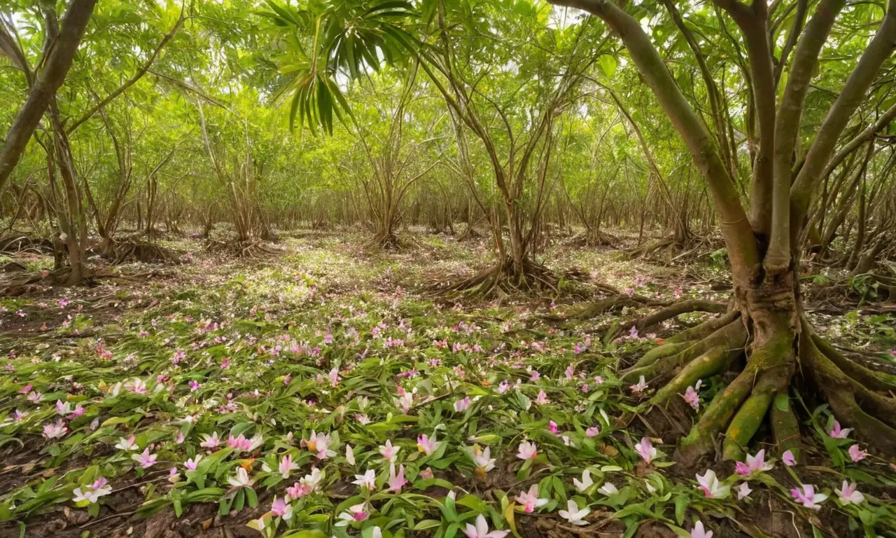 Árbol de mango próspero y vibrante ecosistema