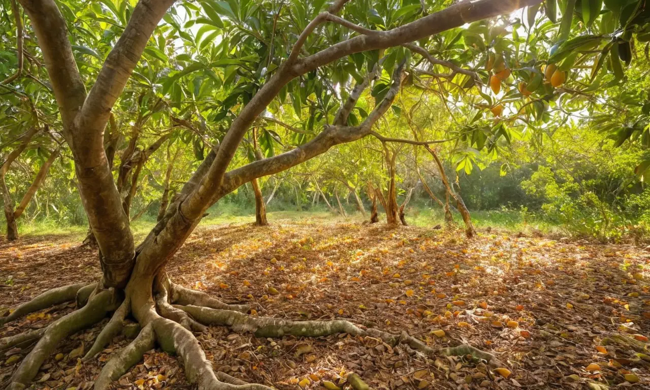Mango tree bajo un cielo azul vibrante