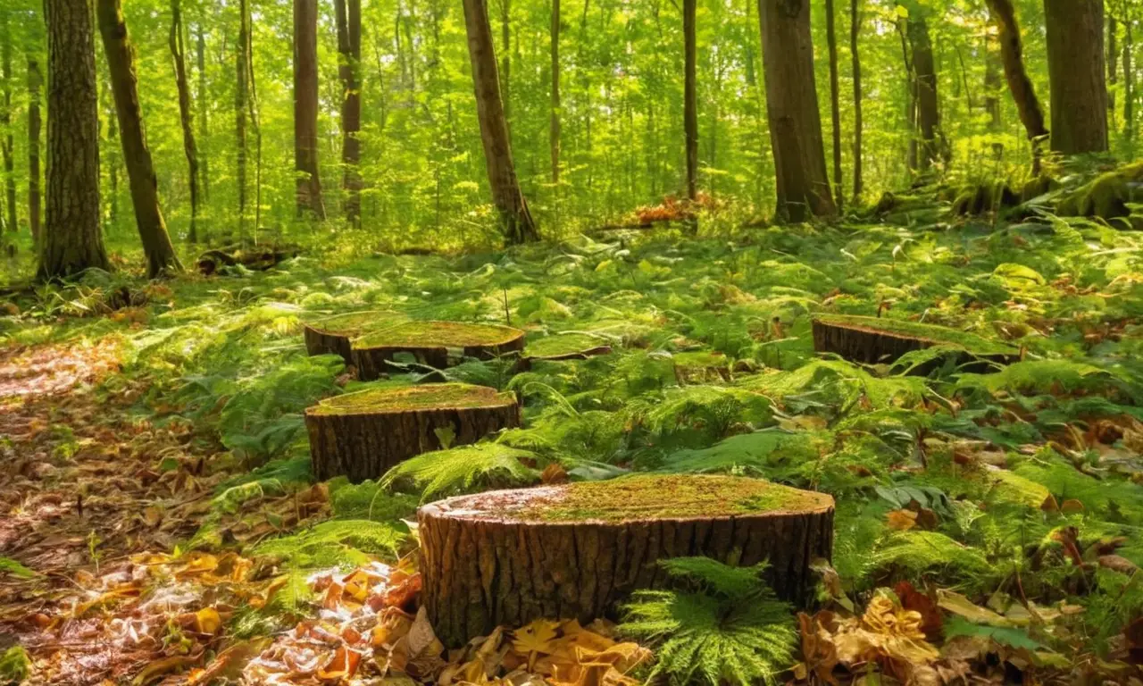 Un bosque iluminado y vibrante con vida