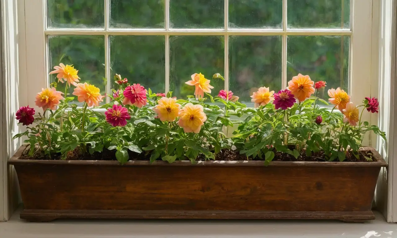Escena acogedora con flores y luz dorada