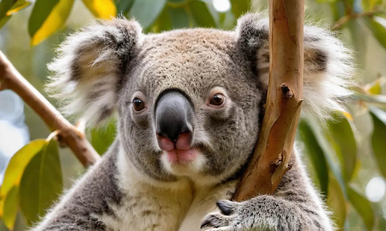 Koala en eucalipto, paz y naturaleza