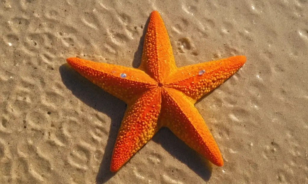 Estrella de cinco puntas en el océano