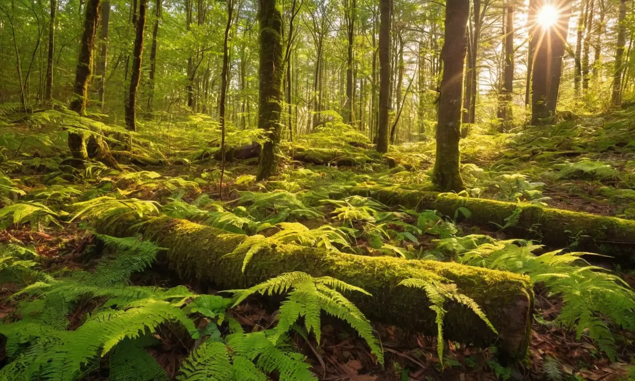 Un bosque denso y vibrante invita a explorar
