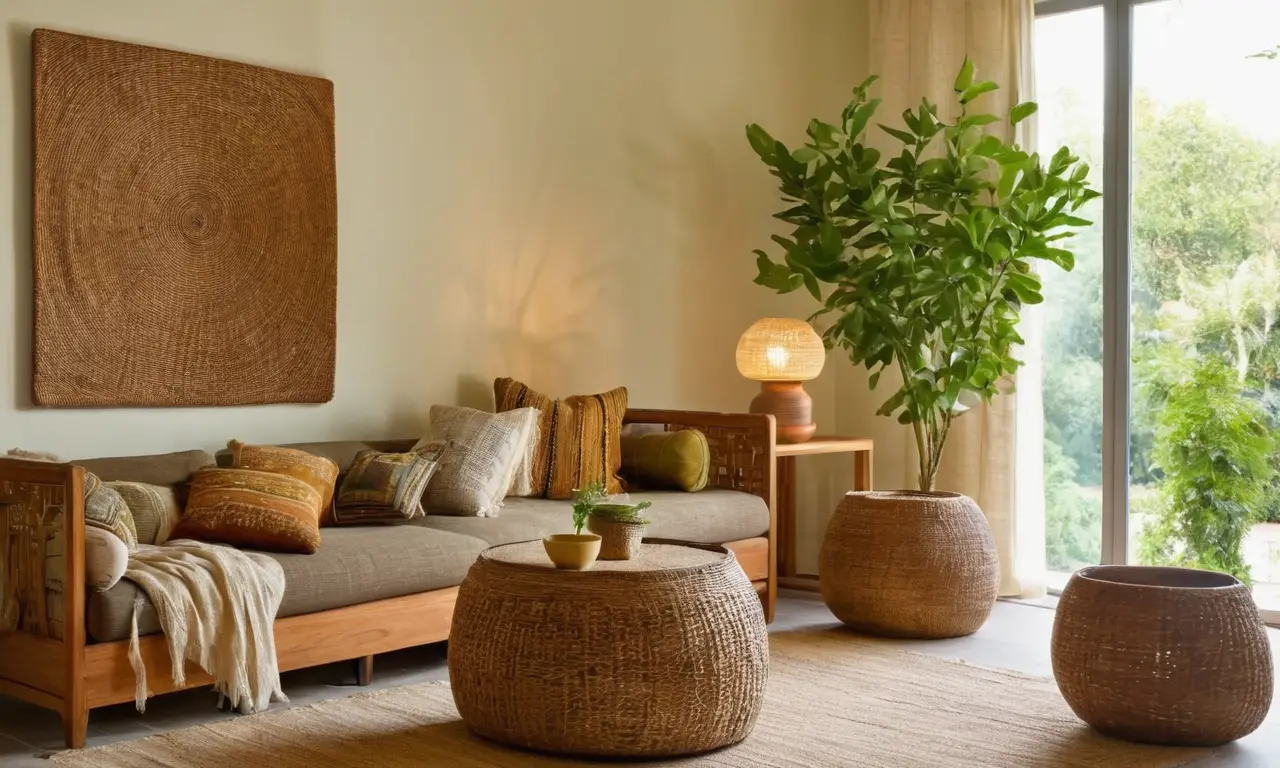 Espacio acogedor con objetos decorativos artesanales