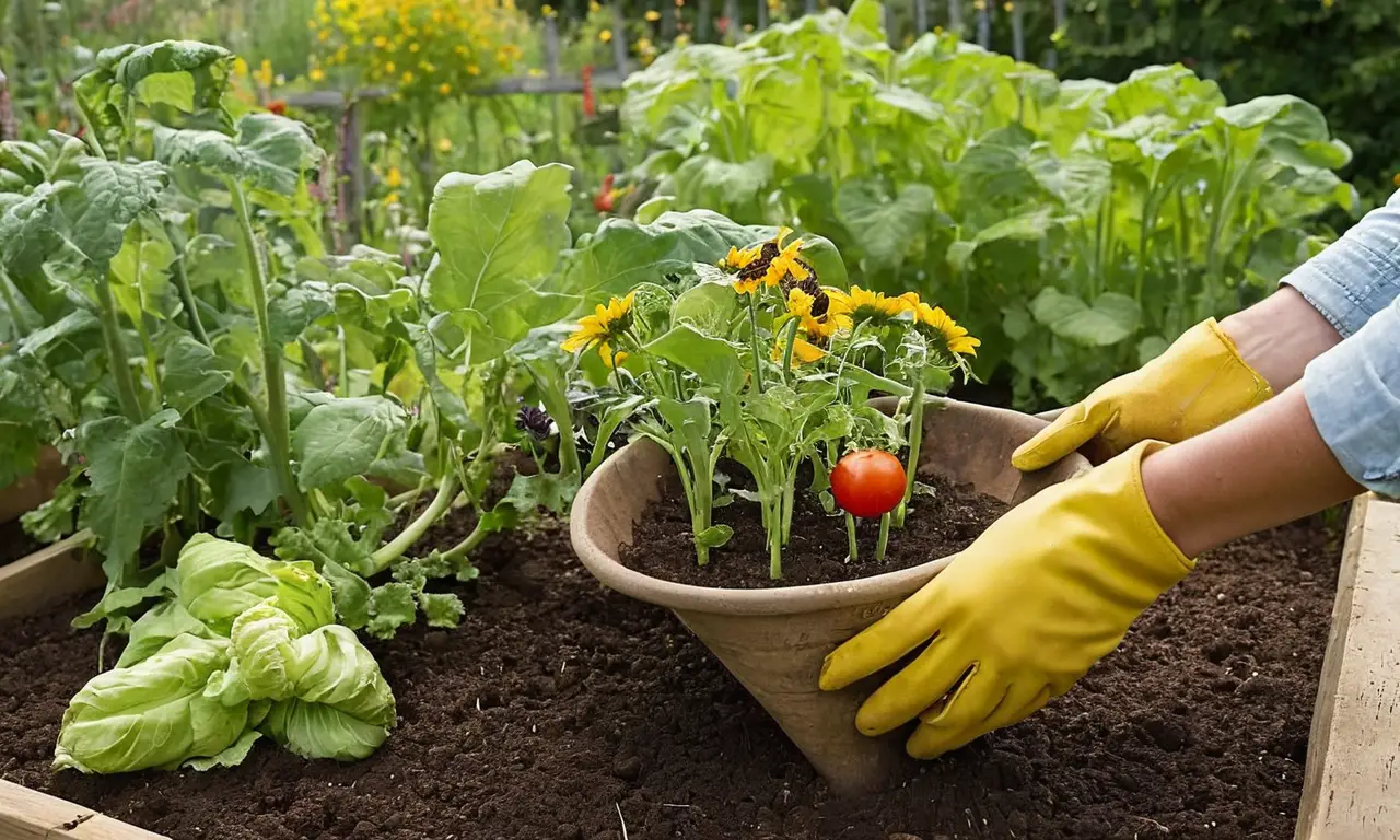 Un jardín vibrante lleno de vida