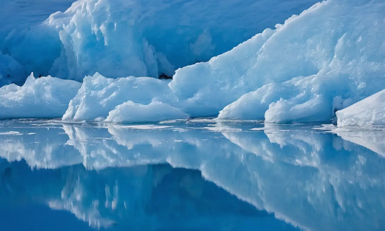 Formaciones de hielo brillantes y serenas