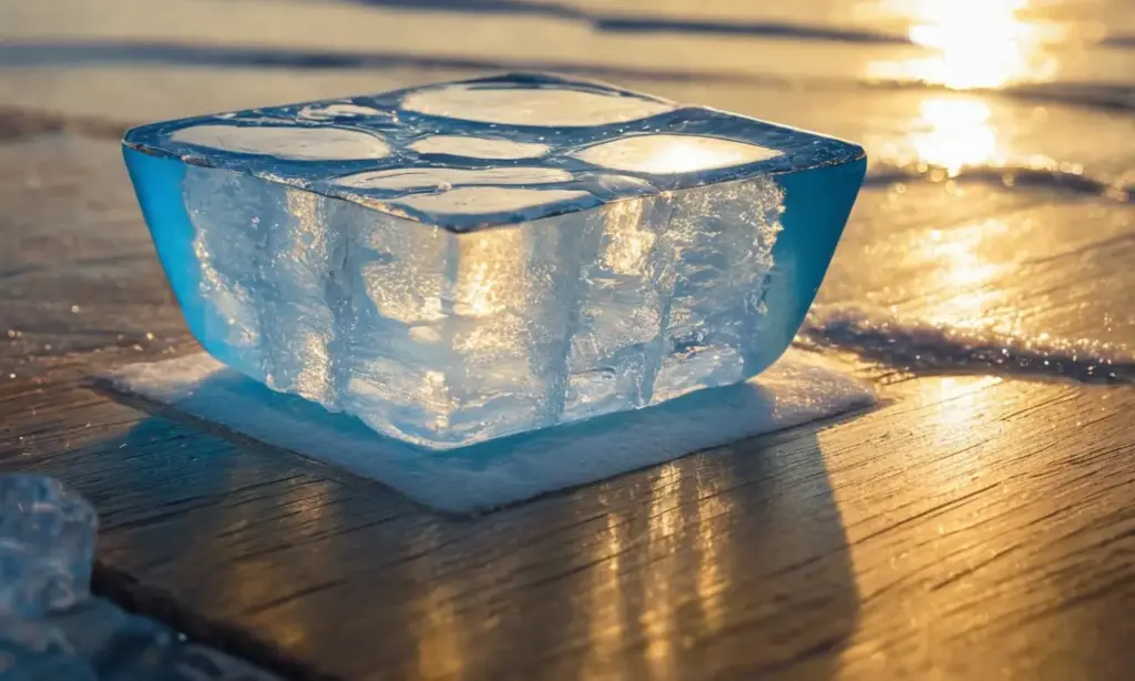 Vasos de agua y hielo en armonía
