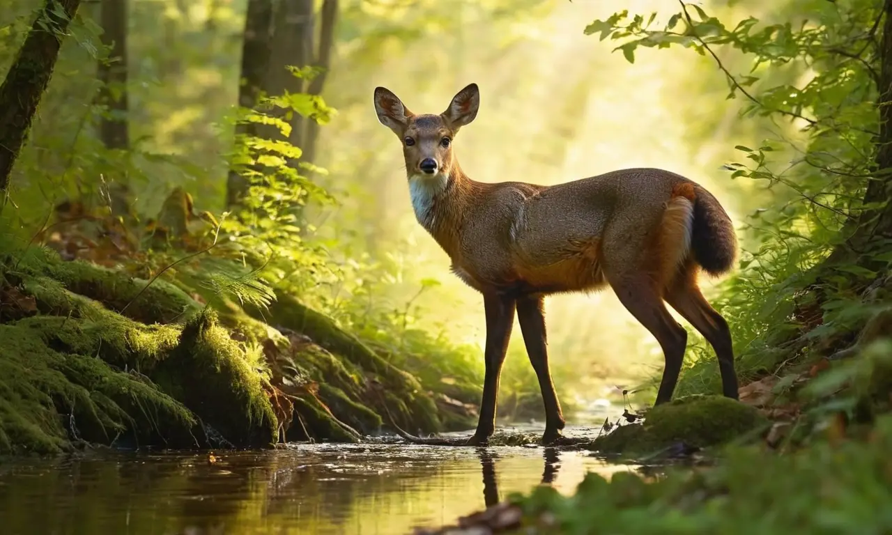 Un bosque sereno con vida silvestre