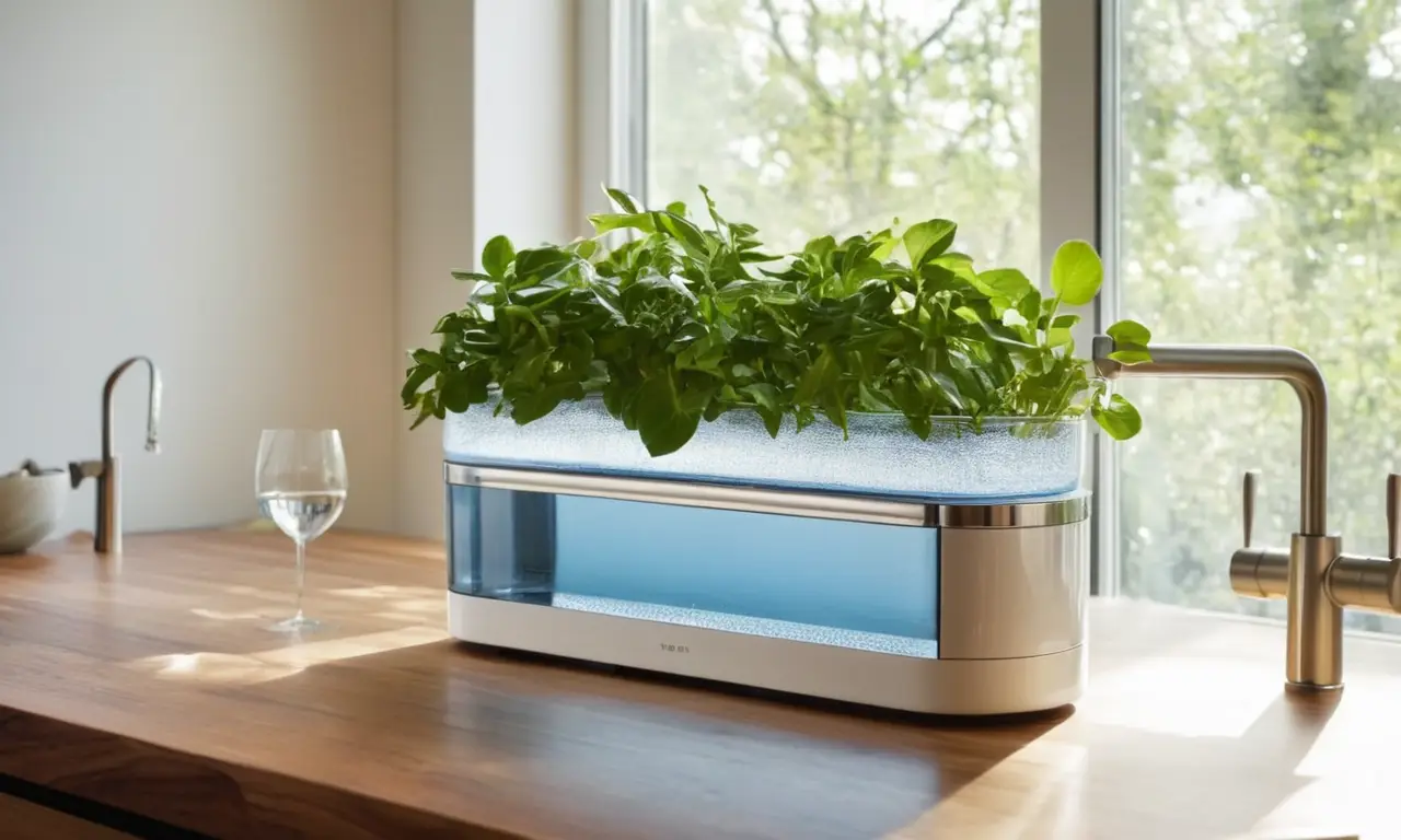 Filtro de agua elegante destaca en cocina