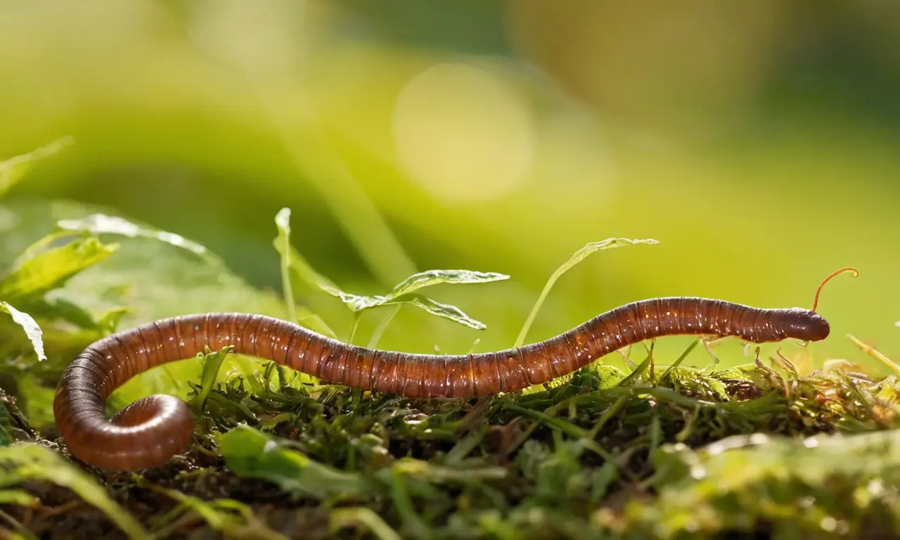 Micro-ecosistema vibrante de tierra y lombrices