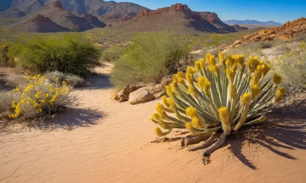 Desierto vibrante con dunas y fauna rica