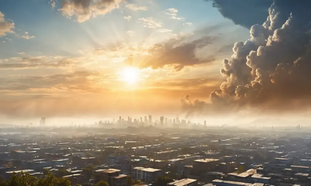 Desgaste ambiental en un paisaje urbano realista