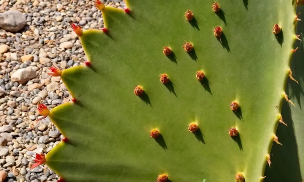 Nopal cactus vibrante con frutos rojos
