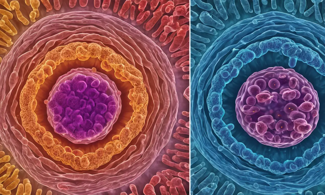 Ilustración educativa sobre mitosis y meiosis