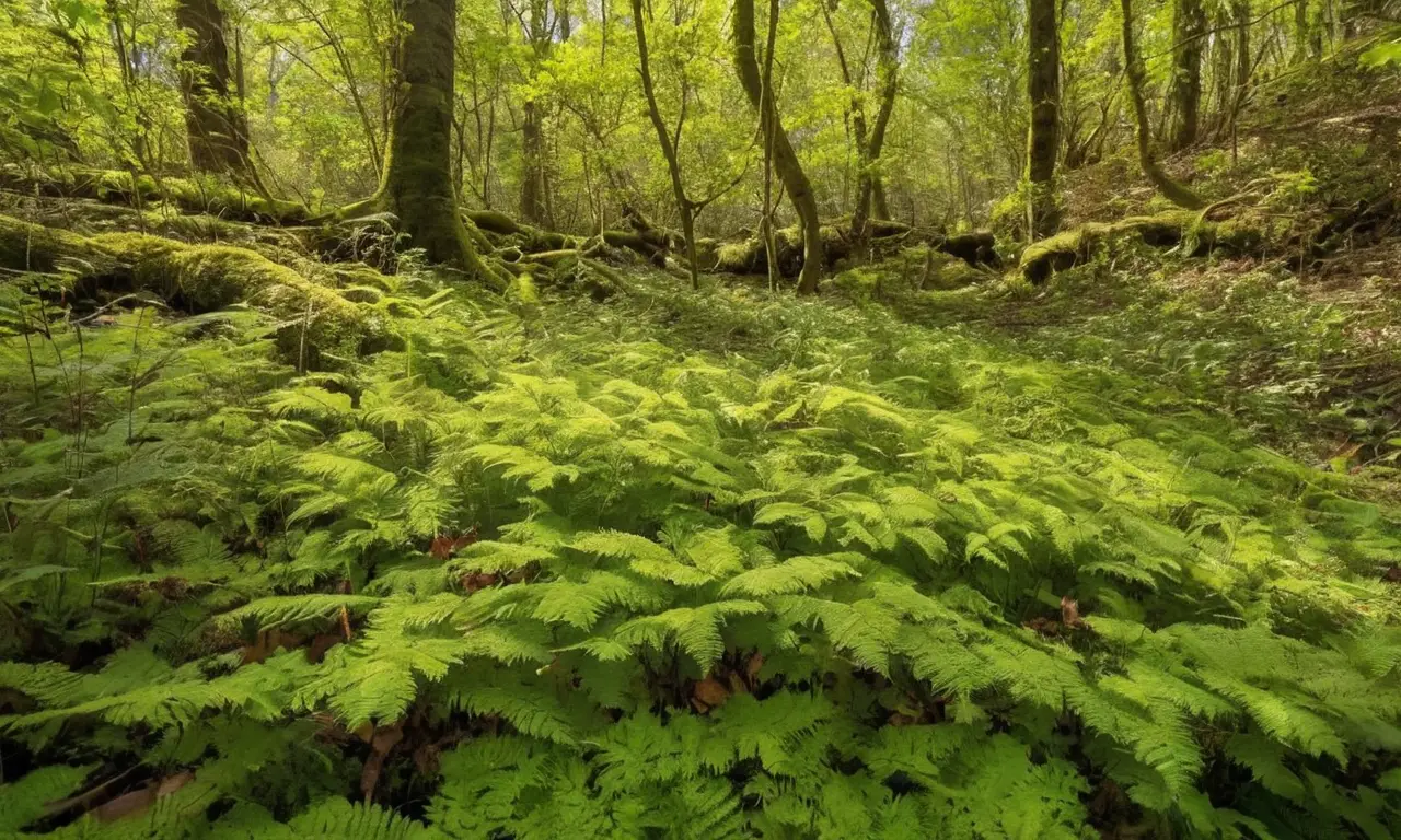 Bosque vibrante con rica biodiversidad y vida