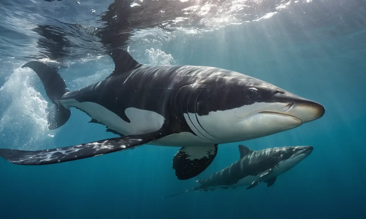 Majestuoso depredador marino en movimiento