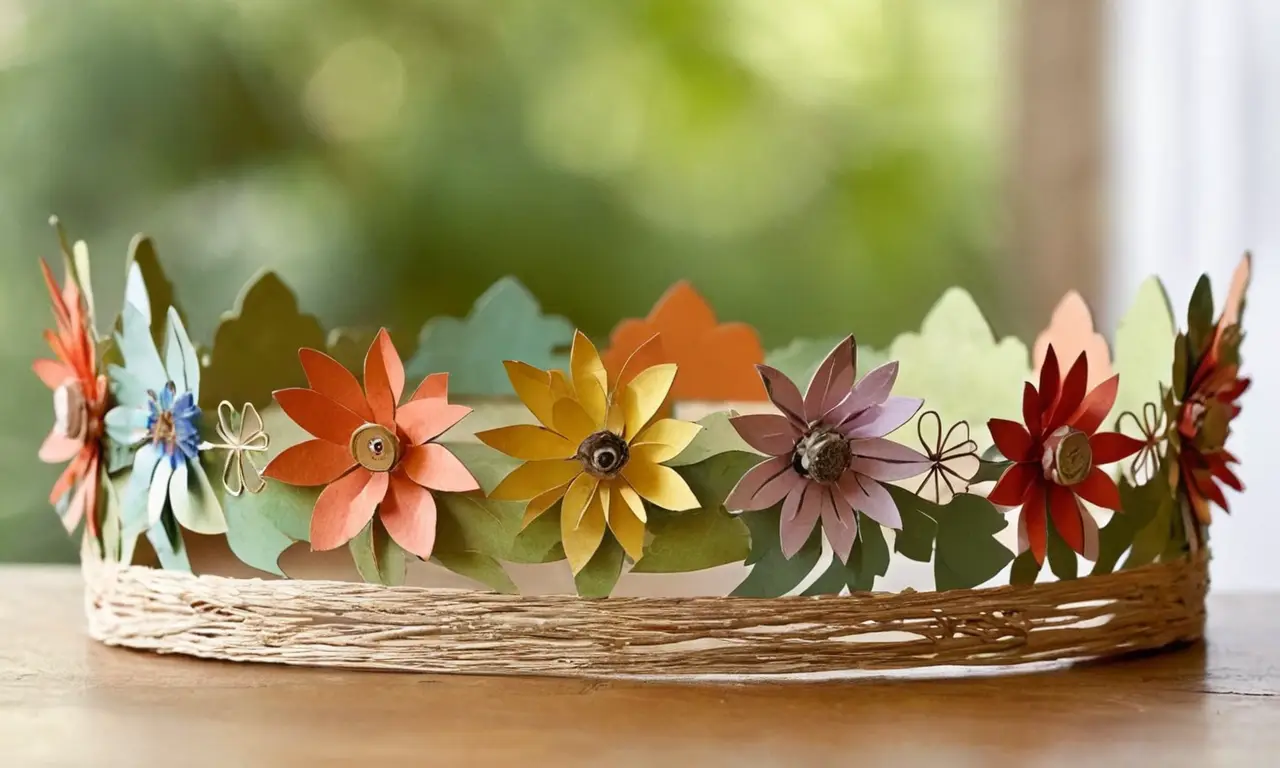 Coronas coloridas y recicladas con diseño artesanal