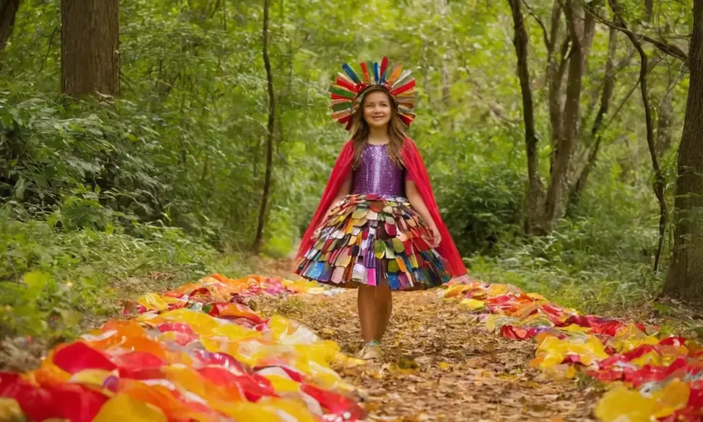 Escena vibrante con niños y disfraces creativos