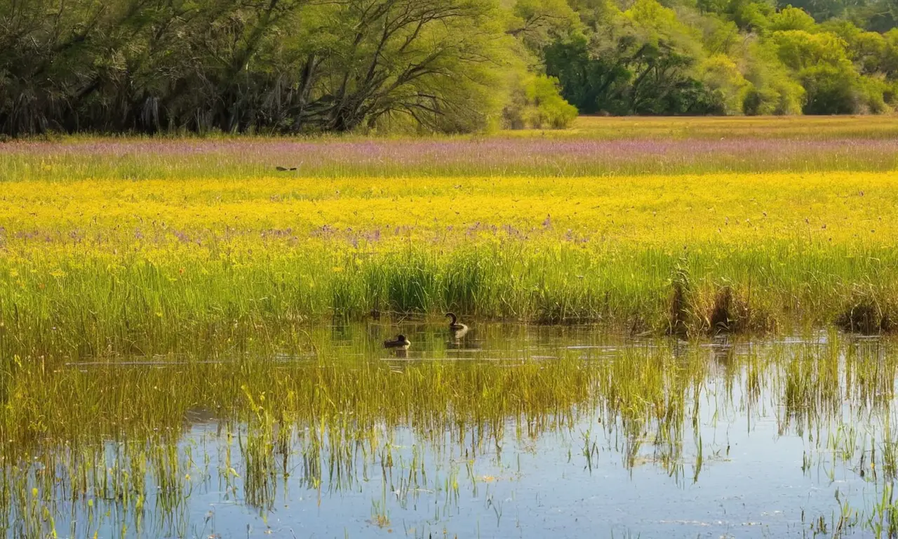 Humedales vibrantes, vida y paisajes serenos