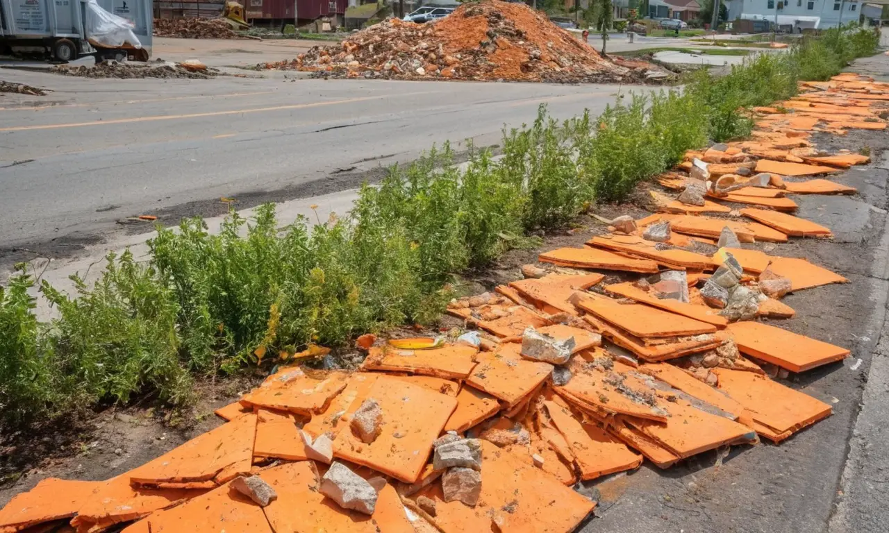 Sitio de construcción desordenado y vibrante