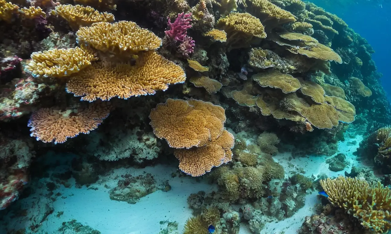 Coral vibrante y vida marina en peligro