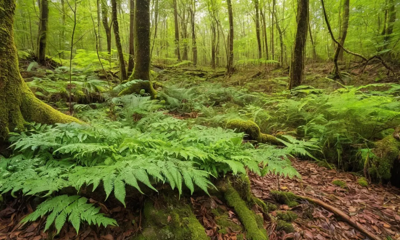 Bosque vibrante con vida y diversidad visual