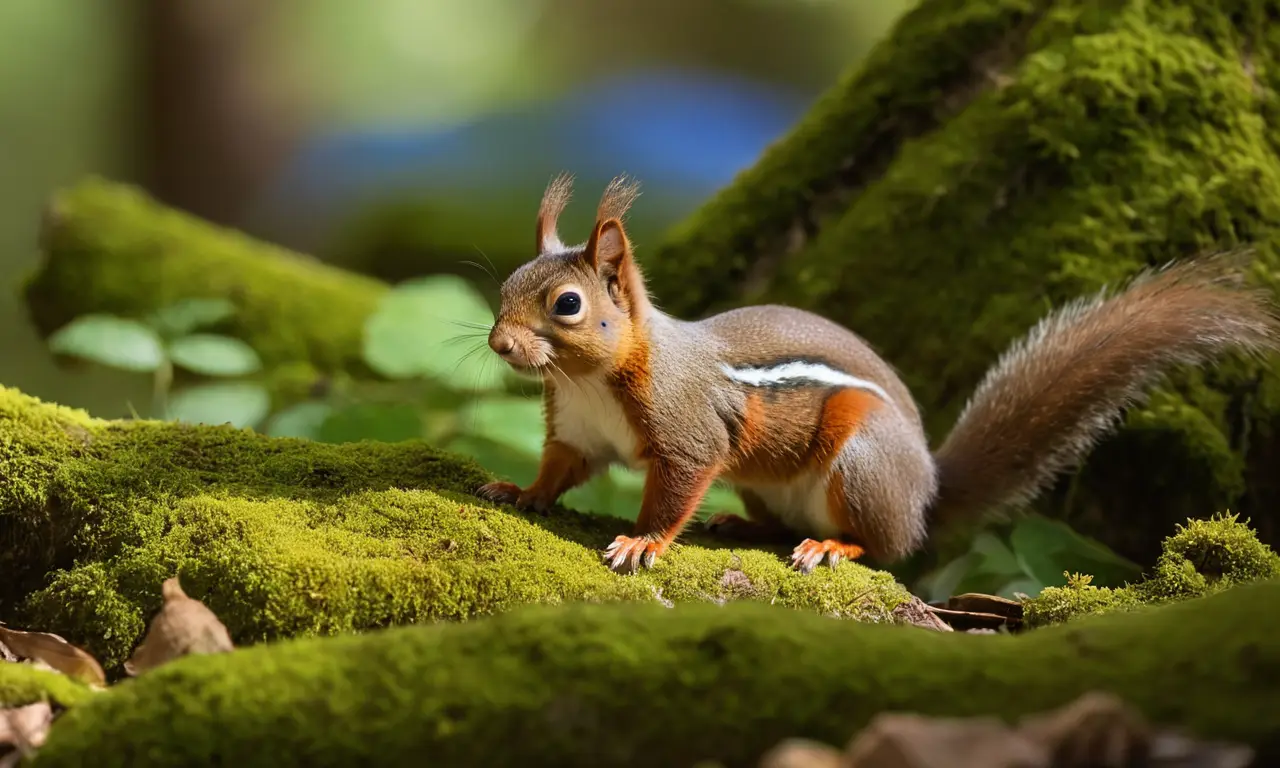 Bosque vibrante con fauna y flora rica