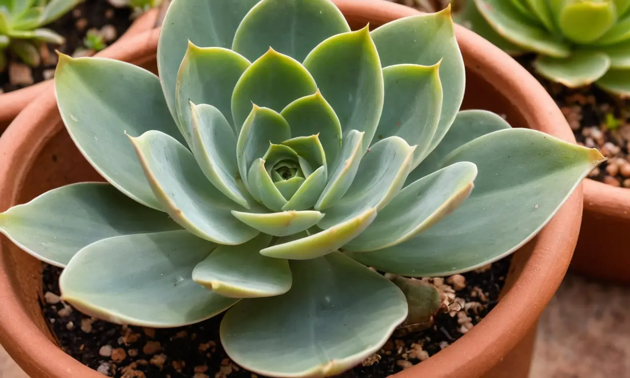Echeveria secunda en cerámica, belleza serena