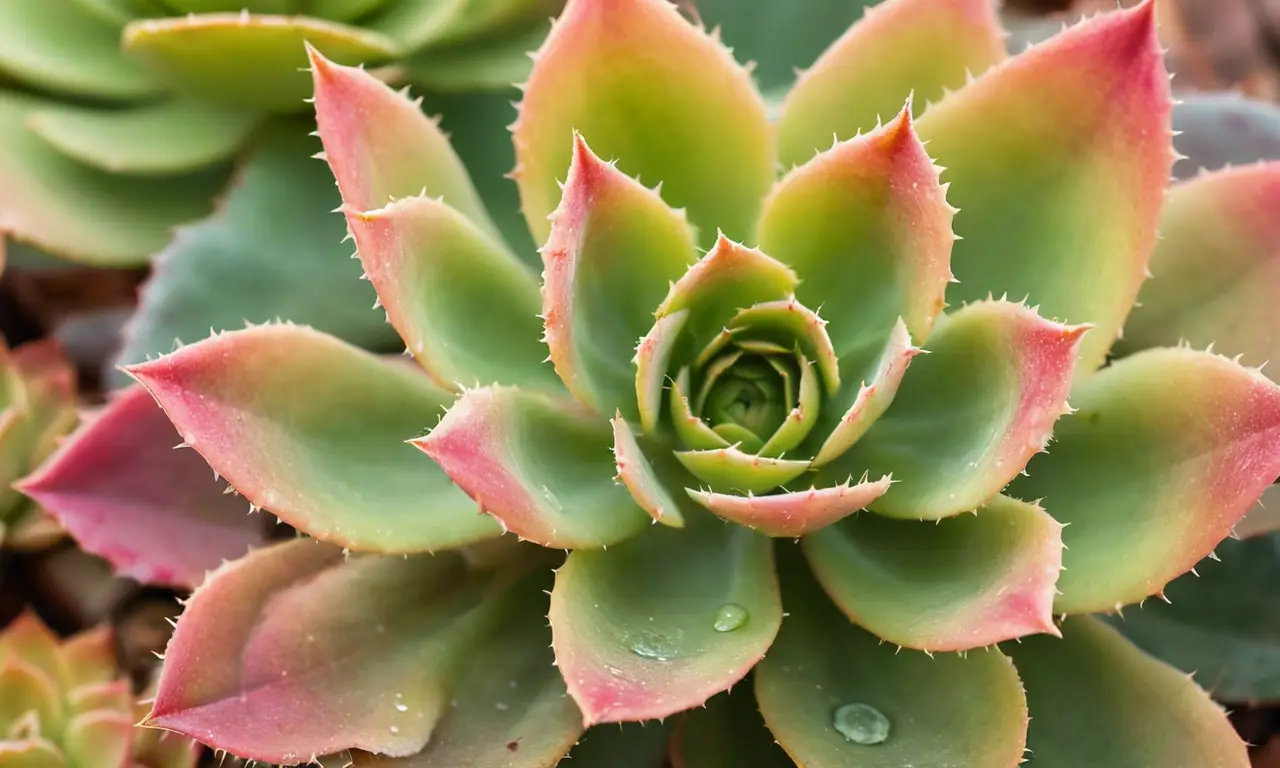Echeveria setosa vibrante en sustrato arenoso