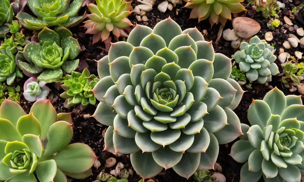 Echeveria setosa resplandece con luz suave