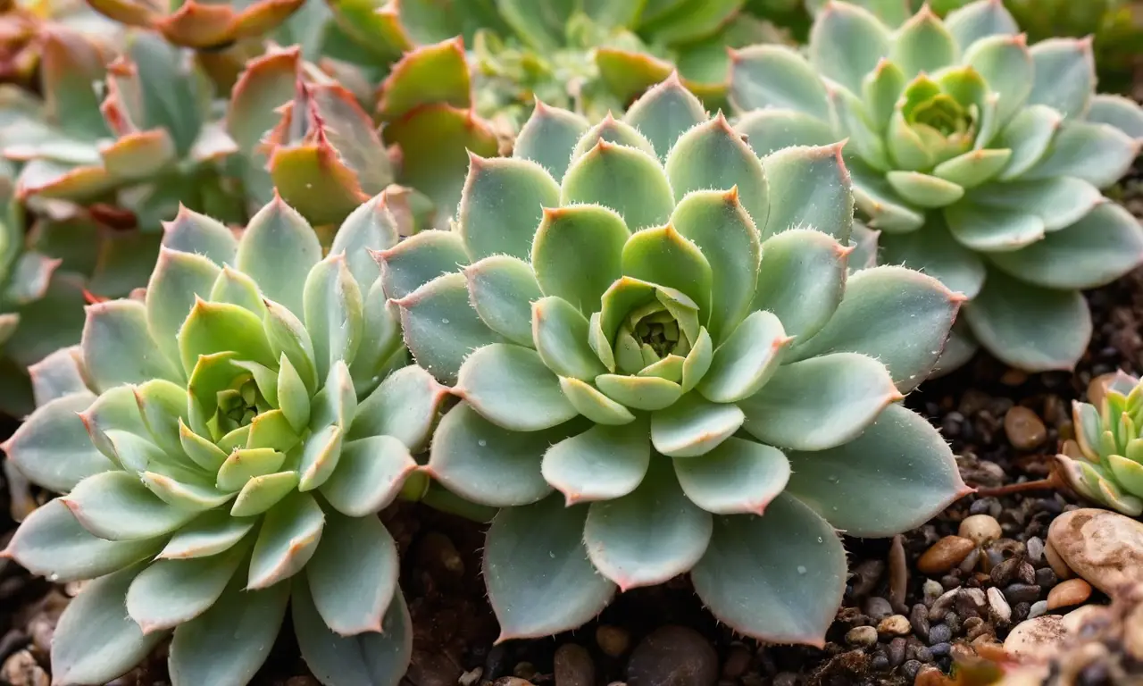 Echeverria setosa: belleza botánica vibrante y realista