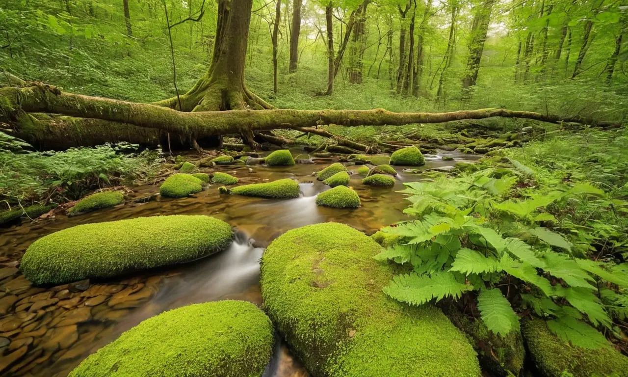 Bosque vibrante que evoca paz y conexión