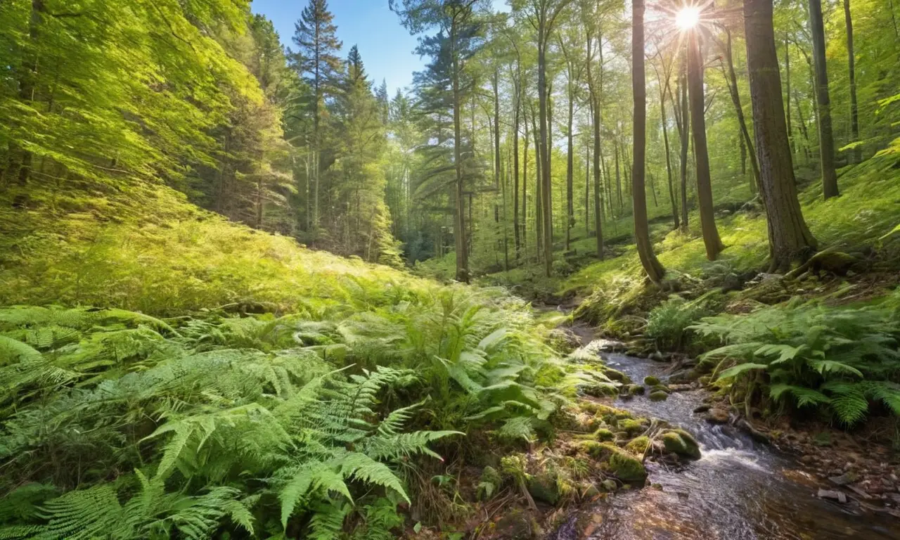 Bosque vibrante lleno de luz y vida